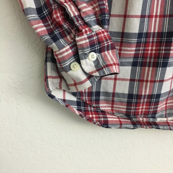 TOMMY HILFIGER Mens S/P Patched Elbow Plaid Button Down Shirt Thick Cotton - Picture 5 of 14